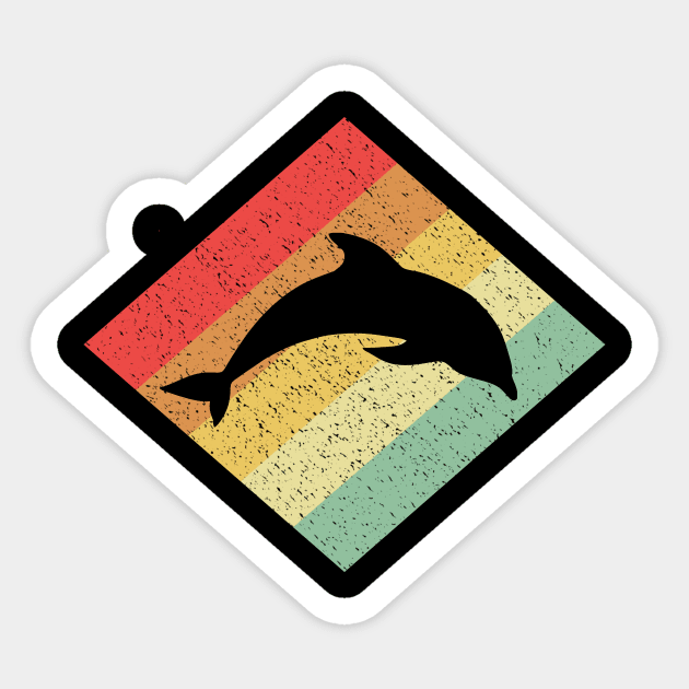 Retro Vintage 80s Dolphin Gift For Dolphin Lovers Sticker by OceanRadar